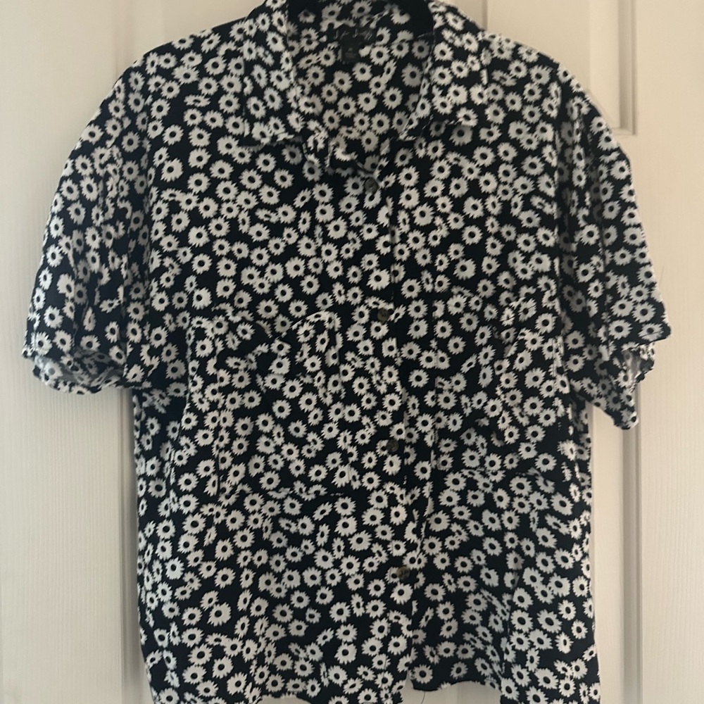 J for Justify Black and White Floral Shirt